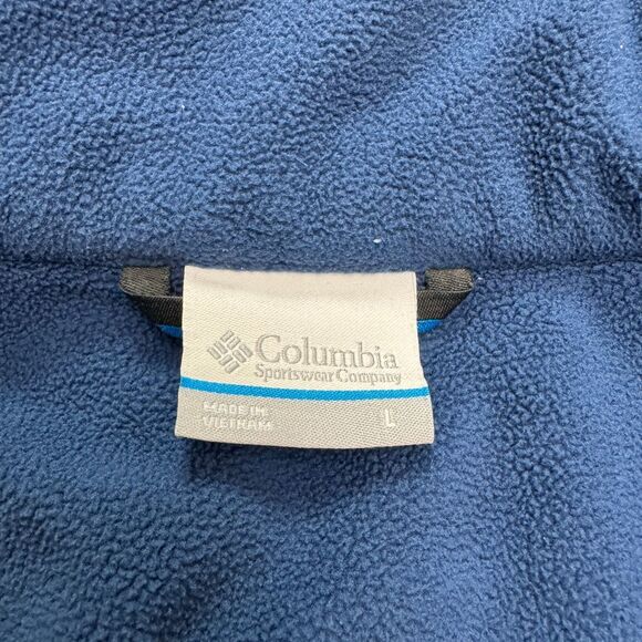 Columbia Fleece Jacket Mens Large Blue Full Zip Pockets Outdoor Hiking Trekking - Picture 9 of 16